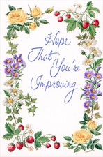 Heartfelt Vintage GET WELL Card, Flower Ring Designed by Anne Marie Trechslin +✉ picture