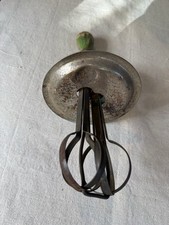 Antique 1920s A&J Hand Crank Egg Beater Green Wood Handles Patent 1923 picture