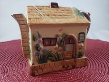 Vtg Unsigned Mini Teapot w/Lid, Individual Tea Pot Country Cottage Made In Japan picture