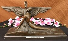 Bronze Sculpture lady play with swan bronze statue LEDA AND THE SWAN Figurine picture