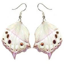 Salamis parhassus hindwing pink purple preserved butterfly wing earrings picture