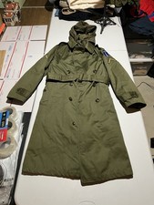 vtg M-1943 Hood 1953 Wool Liner Trench Coat Jacket S Fishtail Green Military picture