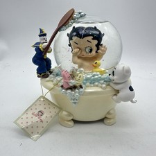Vtg Baby Betty Boop Snow Globe musical Bathtub Plays Splish Splash very Rare picture