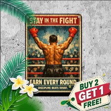 Boxing Champion The Dreamer Fight Night Sports Plaque Metal Tin Sign 8x12 picture