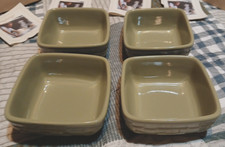 Longaberger Pottery Soft Square Small Bowl Sage Green - 4 available NEW picture