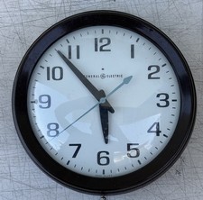 General Electric MCM Vintage Industrial School Office Wall Clock # 2008-A WORKS picture