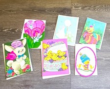 Vintage Easter Greeting Cards w/ Envelopes Lot of 6 picture