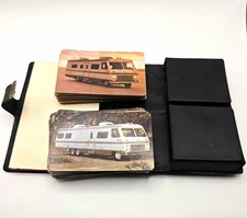 Vintage 1970s Executive Motorhomes Playing Cards Set Suede Case RV Memorabilia picture