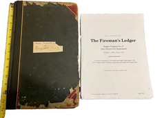 Antique 1916,1917 NOFD Horse-Drawn Fire Engine Co 27 Log Book Ledger New Orleans picture