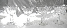 Vintage Fostoria Floral Sherbet Glasses Set Of 4 Marked Heather Pattern picture