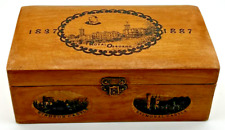 QUEEN VICTORIA GOLDEN JUBILEE 1887 WOODEN BOX - ROYAL OSBORNE picture