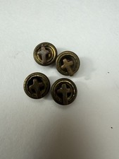 Vintage Cross Lapel Pins Lot of 4 Antique Brass Screw Back Christian Religious picture