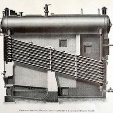 Cast Iron Babcock Wilcox Boiler 1923 Steam Industrial Collectible Ephemera DWZ5A picture