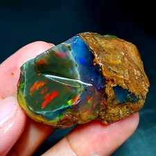 Crystal Opal Rough – Welo Specimen with Matrix Fire Opal Gemstone picture