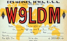 Vintage Amateur Radio QSL Printer's Sample, 1940's, W9LDM, Des Moines, IA picture