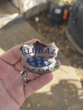 Vintage 60's Global Van Lines Moving GVL Movers Trucking Trucker Hat Badge Pin picture