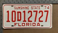 1974 Florida license plate 10 D 12727 YOM DMV Broward Ford Chevy Dodge 13638 picture