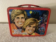 Vintage 1977 Hardy Boys Mysteries Metal Lunchbox Thermos Cassidy Stevenson picture