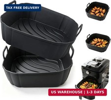 2 Pack Silicone Air Fryer Liners,Square Reusable to 8.5in Air Fryer picture