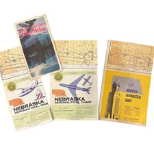 Vintag Aeronautical Charts Nebraska United Air Lines Air Atlas 1960s 1970s Lot 4 picture