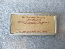 VINTAGE LOVEMANS BIRMINGHAM AL CHARGE PLATE CREDIT CARD DEPT STORE-ADDRESSOGRAPH picture