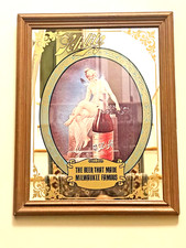 Vintage Schultz Beer Painted Glass sign - Beautiful picture
