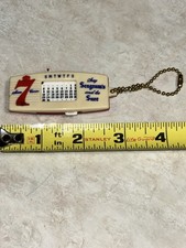 VINTAGE SEAGRAM’S 7 CROWN WHISKEY PLASTIC CALENDAR KEYCHAIN USA MADE picture