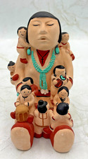 Vintage 1986 Signed Teissedre Native American Storyteller With Children Figurine picture