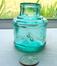 NICE AQUA BARREL INK BOTTLE WITH LOTS OF BUBBLES picture