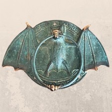 Gothic Bronze Bat Door Knocker: Metal Door Pull, Verdigris Patina, Bali Art picture