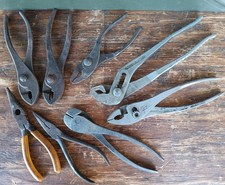 Slip-Joint Water Pump Pliers ~ Needle Nose Tools ~ Antique Vintage USA Lot of 8 picture
