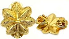 US Army MAJOR OFFICER Rank Insignia Badge American Military Oak Leaf Pins SET picture