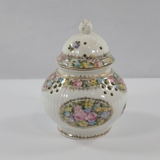 Vintage Erdmann Schlegelmilch Porcelain Floral Potpourri Vase picture