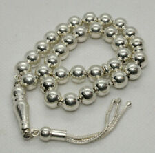 Italian 925 Sterling Silver Rosary 33 Prayer Beads Muslim Misbaha Tasbih 19 Gr picture