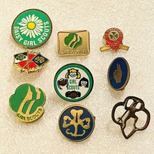 9 Different Vintage Girl Scout Pins Badges Lot picture