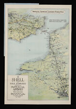 Imperial Airways Route Map LONDON to PARIS 1928 picture