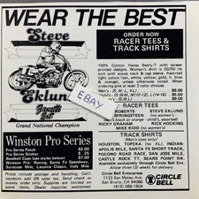 1980 Print Ad. Circle Bell Enterprises. Racer T's. Steve Eklund. Grand National picture