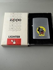 Walt Disney Mickey Mouse Vintage 1980 Chrome Zippo Lighter New B83 picture
