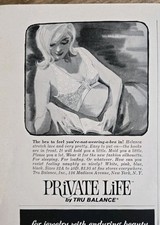 1963 Tru Balance Private Life Bra Blonde Reading Art vintage ad  picture