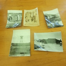 Vintage Military Photo Lot Soldiers Tents Sandbags Watchtower Snapshots picture