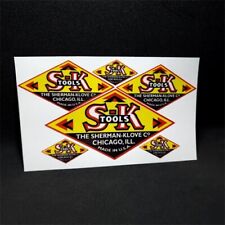 SK TOOLS 1940's Vintage Style DECALS, 1.5 Inch, 3 Inch, 4.5 Inch Vinyl STICKERS picture