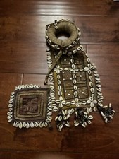 Vintage Indian Banjara Lambani Cowrie Shell Indhoni Tribal Textile Folk Art picture