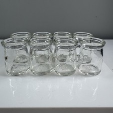 8 Vintage Hazel Atlas Individual Glass Creamer Jar Bottle c1940/50s Restaurant picture