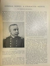 1898 Admiral George Dewey Spanish American War illustrated picture