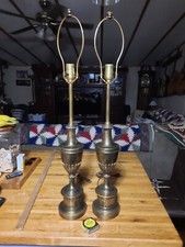 Vintage Pair of Brass Urn Table Lamps Stiffel Hollywood regency trophy Style picture
