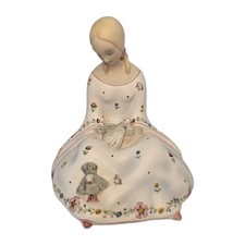 LENCI Torino Italy Vintage Figurine Girl With Birds picture