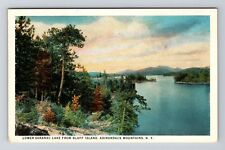 Adirondacks NY-New York, Lower Saranac Lake, Bluff Island Vintage Postcard picture