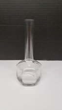 Vintage Fluted Bud Vase Clear Glass Hexagon Base Minimalist Elegant Dainty picture
