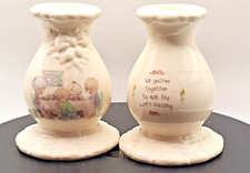 Vintage Pair of Precious Moments Porcelain Candle Holders 4