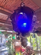 NEW Witco Style Lamp W/Real Pufferfish lamp Blue Led Tiki bar Oceanic picture